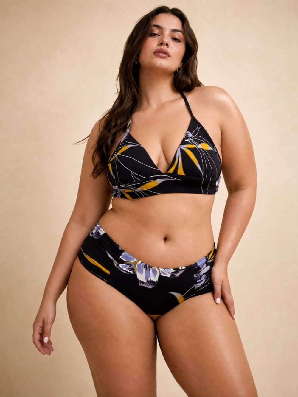 Seafolly Black and Yellow Floral Bikini